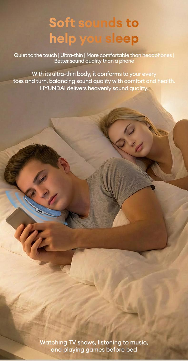 🔥50% OFF🔥 - S1 Ultra-Thin Bluetooth Pillow Speaker with Bluetooth 6.0 - Bone Conduction Technology